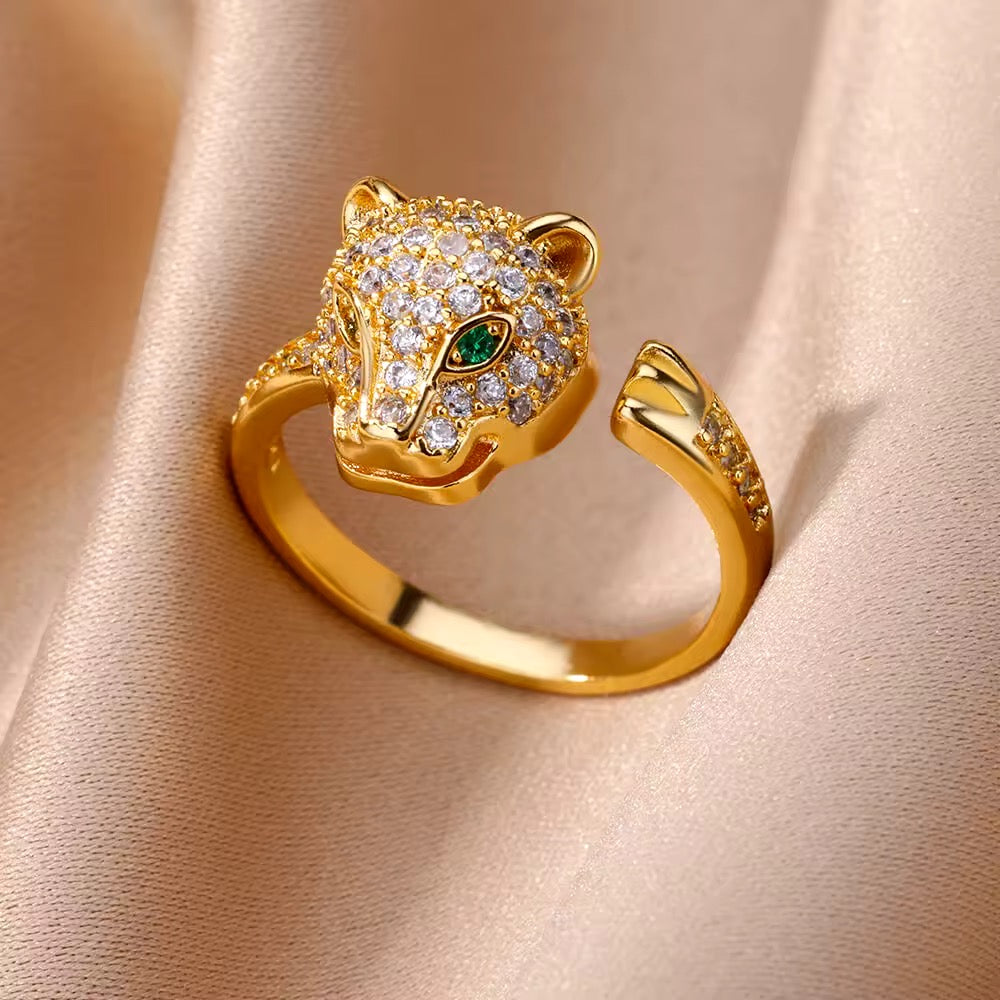 Goldener Panther-Ring