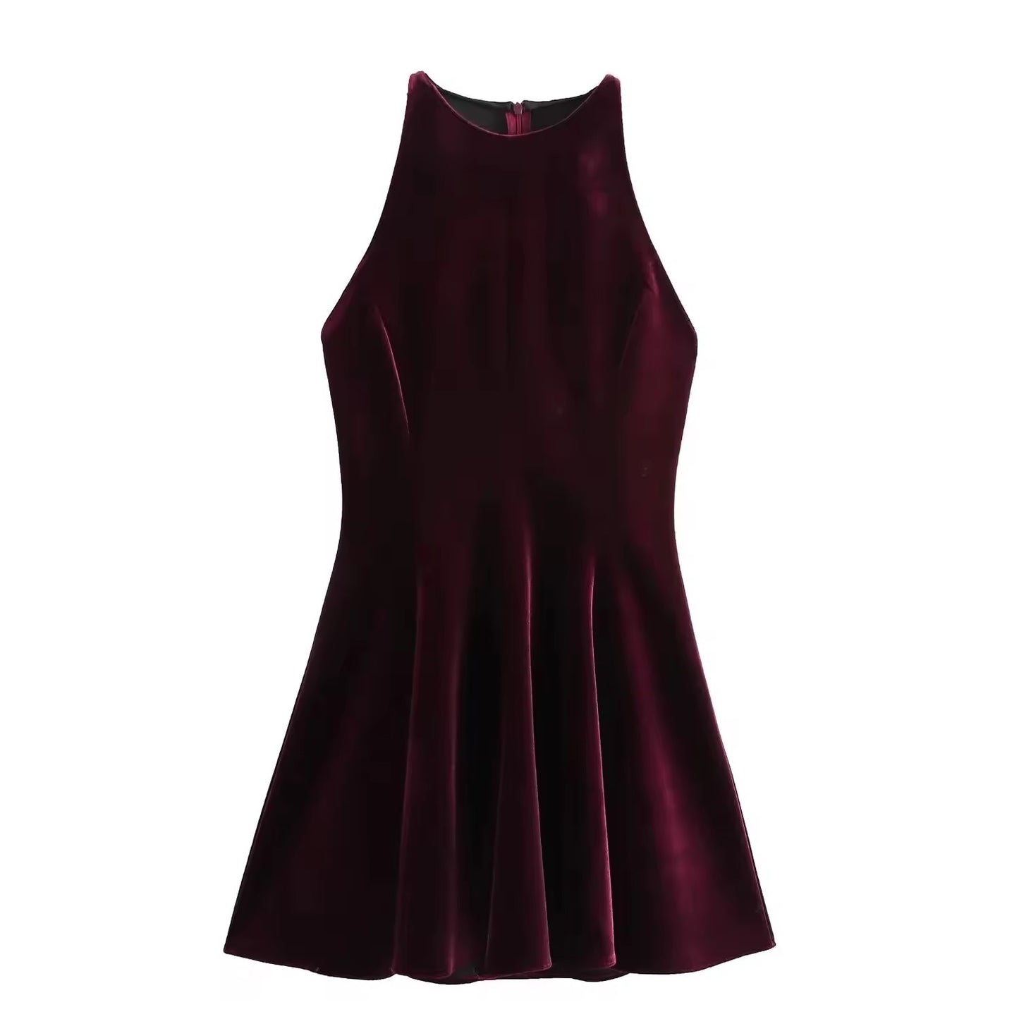 Elegantes Samtkleid mit ausgestelltem Rock