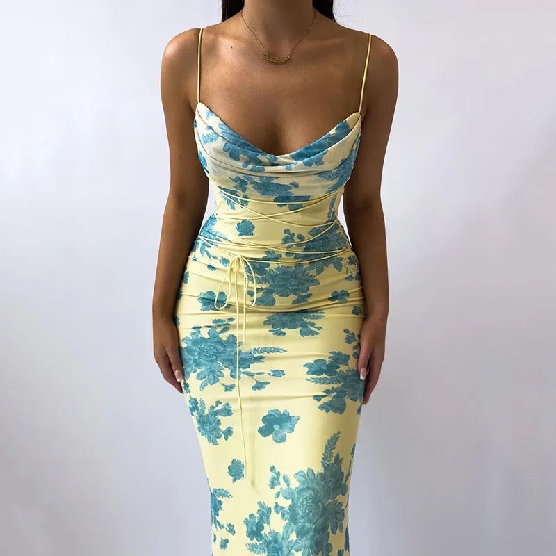 Florale Eleganz Maxi-Kleid