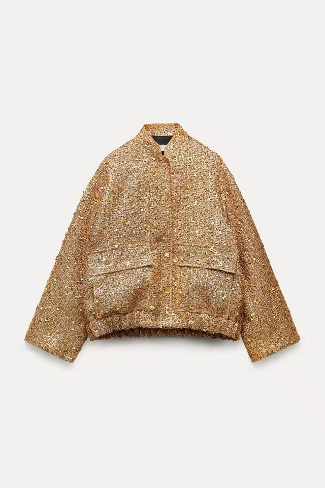 Golden Glow Sequin Jacke