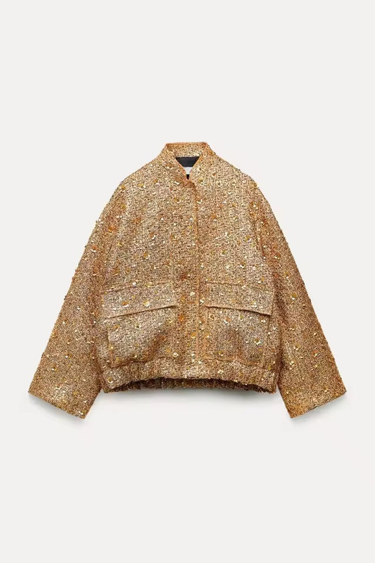 Golden Glow Sequin Jacke