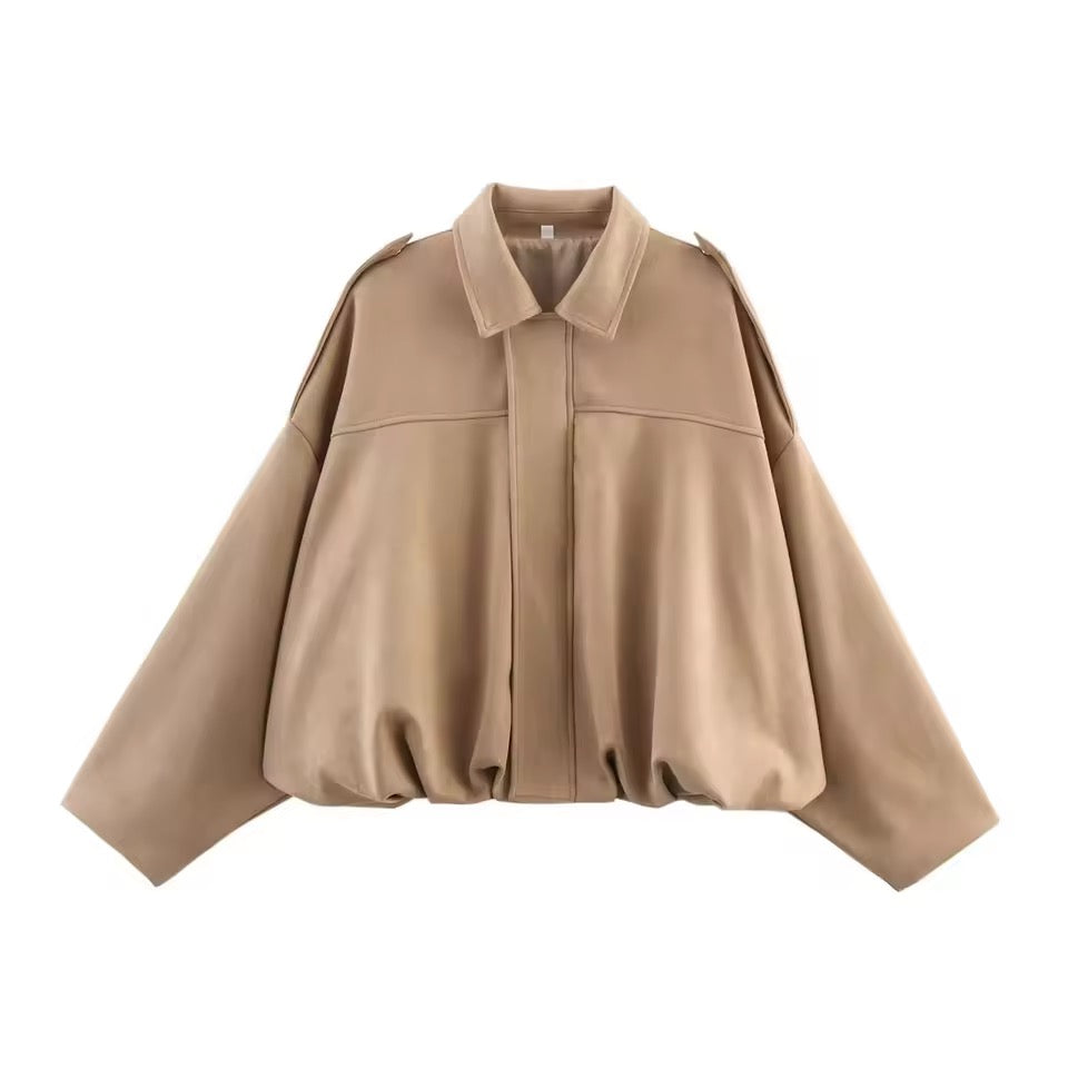 Oversized Suede Bomberjacke