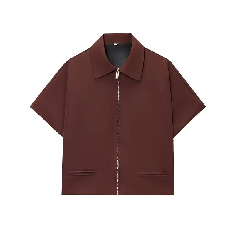 Kurzarm Blusenjacke mit Reißverschluss
