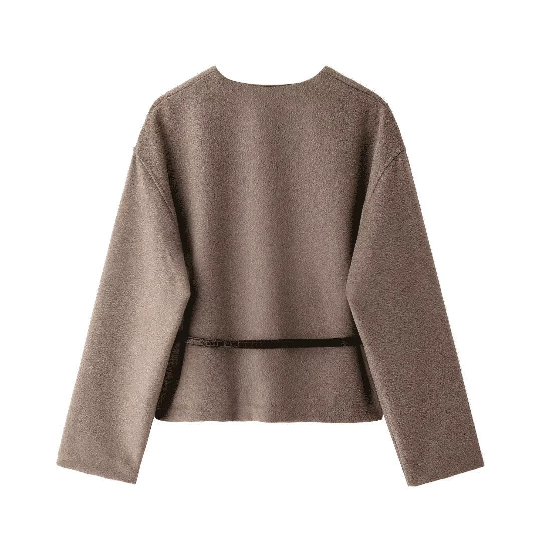 Elegante Damen-Wickeljacke mit Gürtel