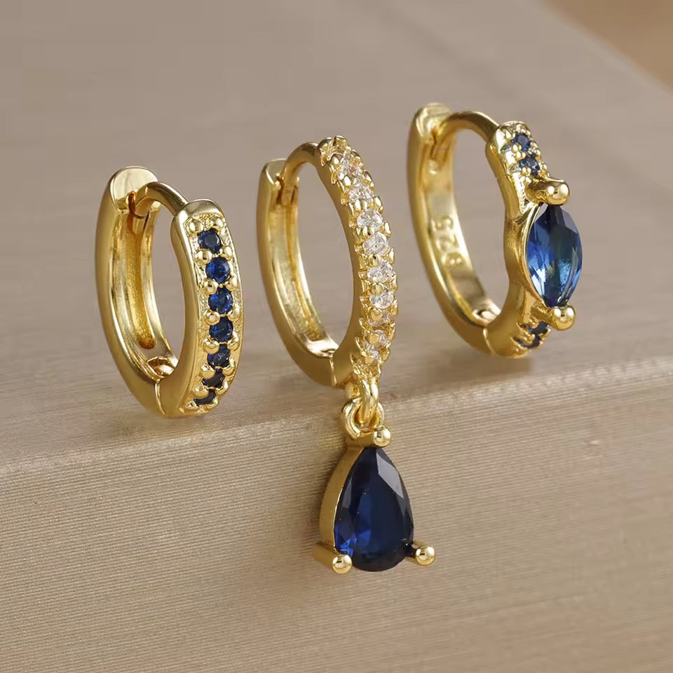 Edelstahl Creolen mit Zirkonia