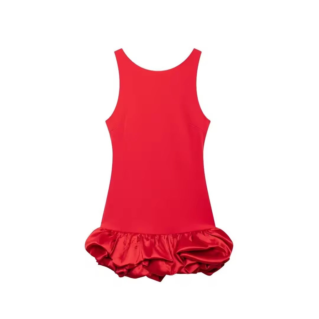 mini dress with ruffle details