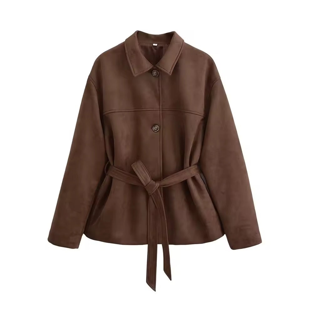 Hemd Jacke mit Bindegürtel