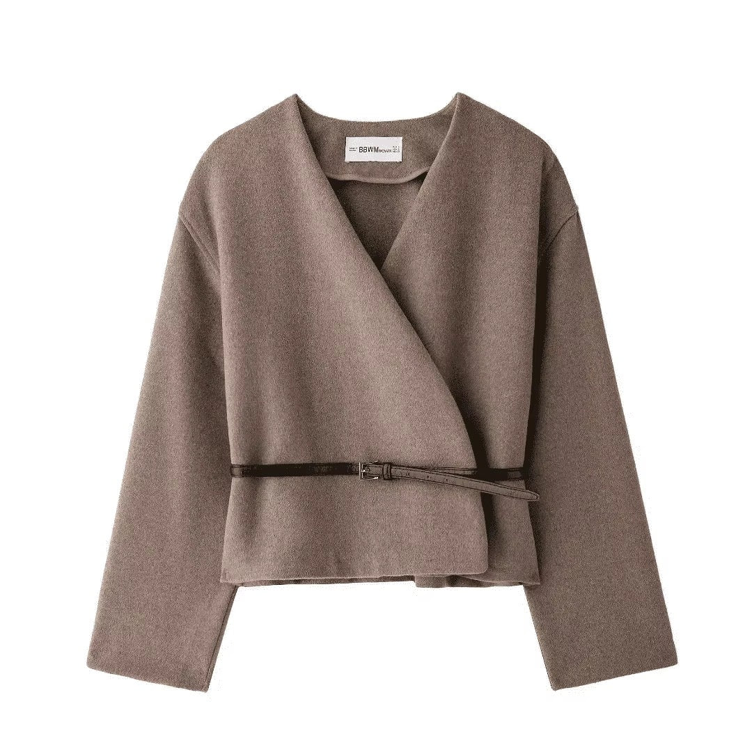 Elegante Damen-Wickeljacke mit Gürtel