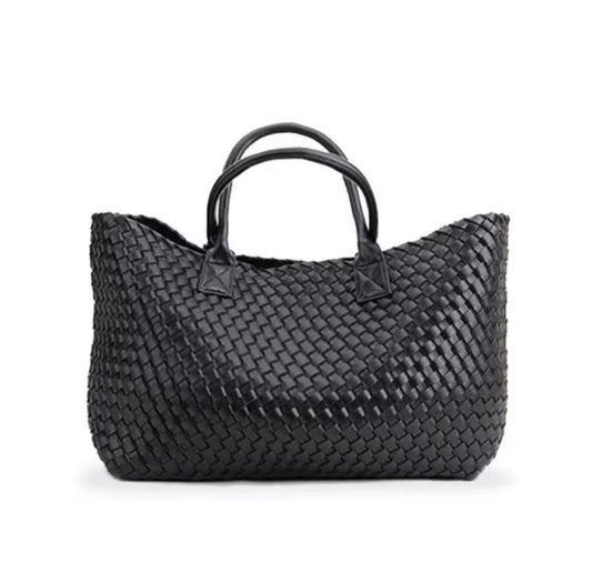 Geflochtene Leder-Optik Handtasche