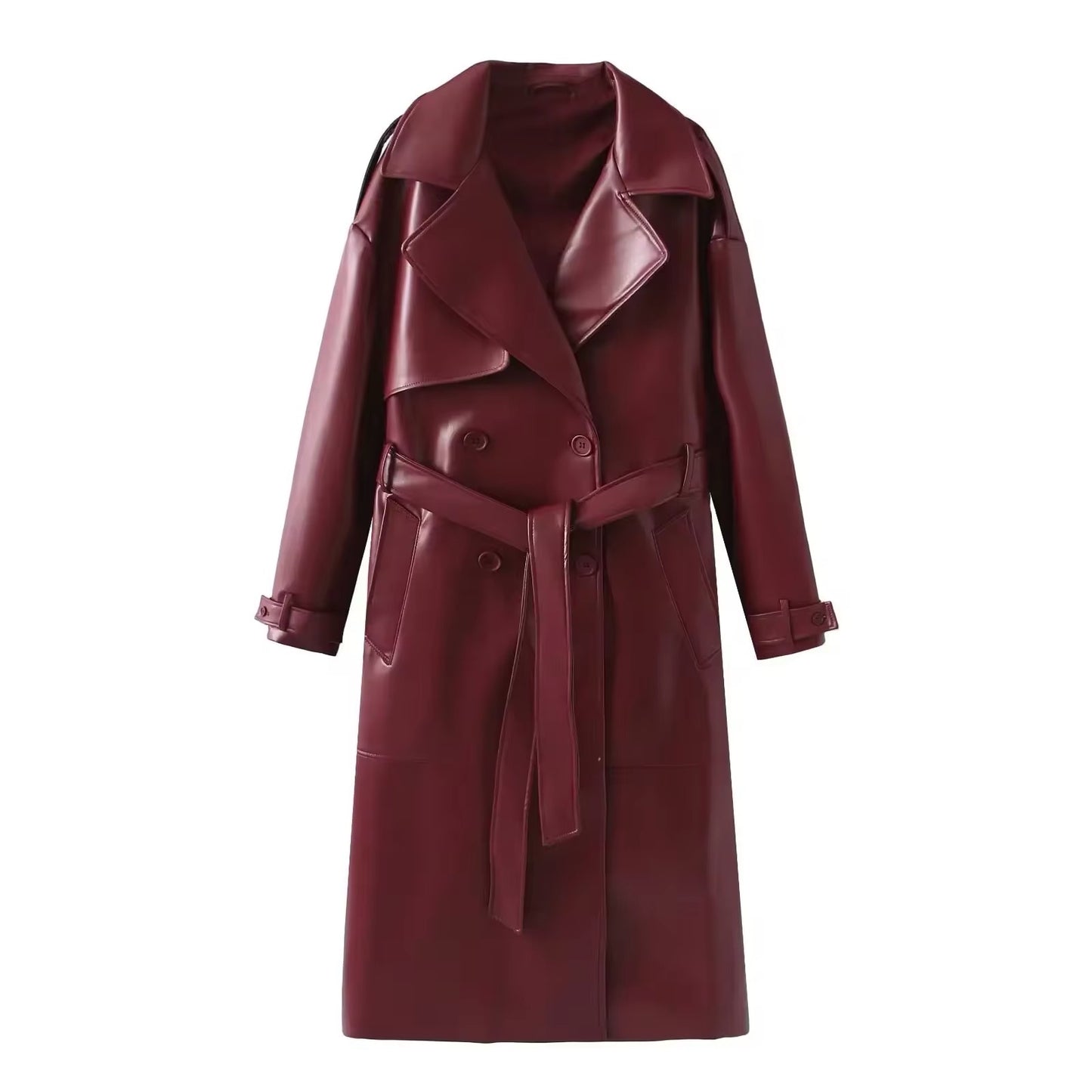 Eleganter Leder-Trenchcoat “Autumn Chic”