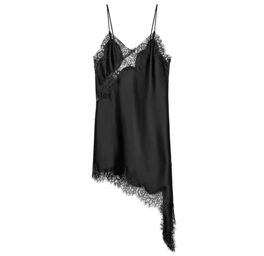 Satin Spitzen Kleid