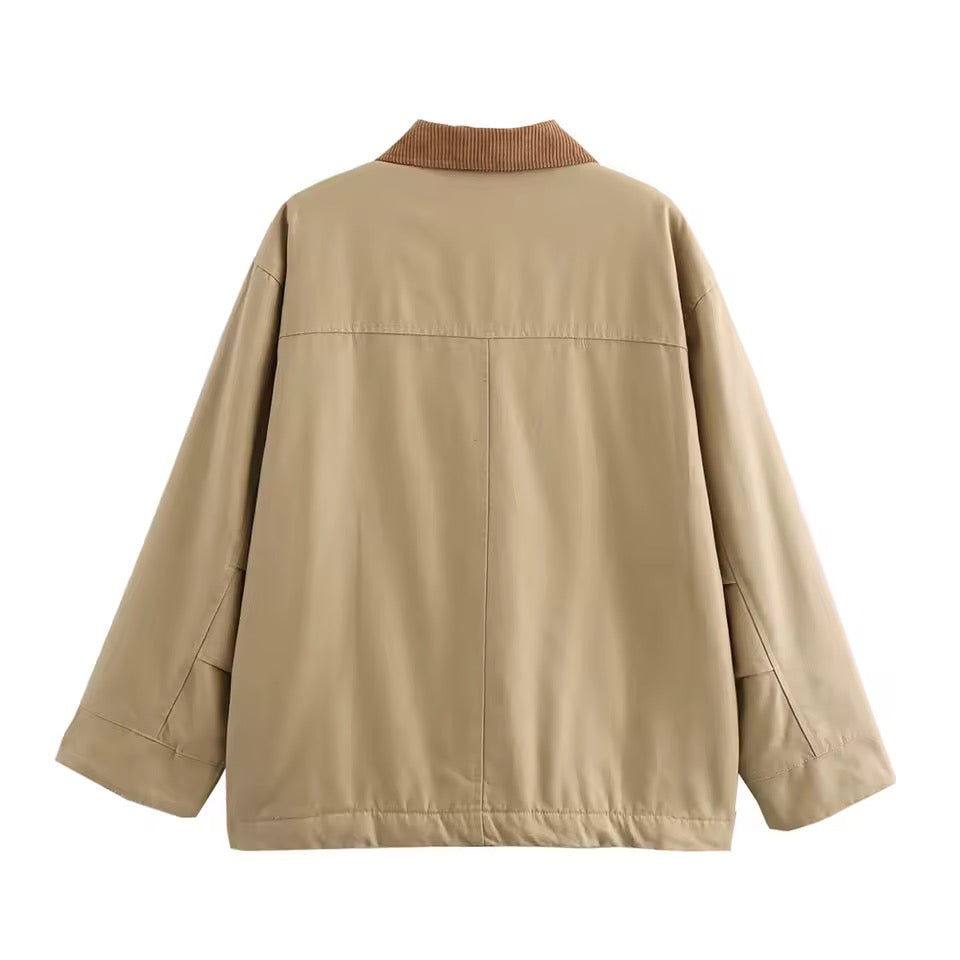 Jacke mit Cordkragen