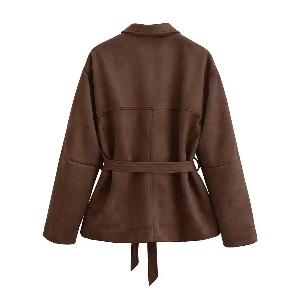 Hemd Jacke mit Bindegürtel