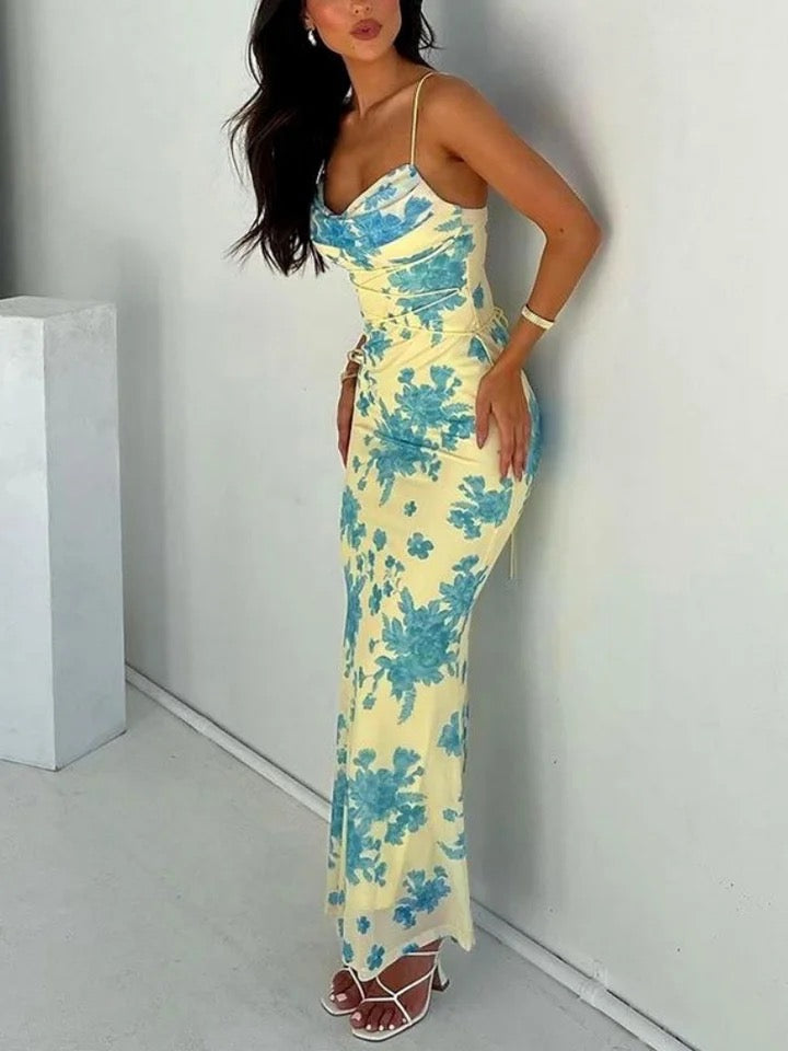 Florale Eleganz Maxi-Kleid