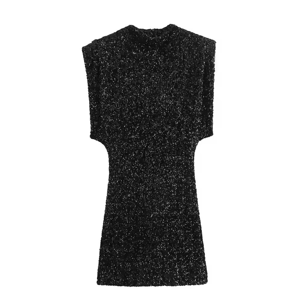 Glitzerndes Bodycon-Kleid ohne Ärmel