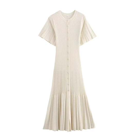 Strick-Midikleid mit Flügelärmeln