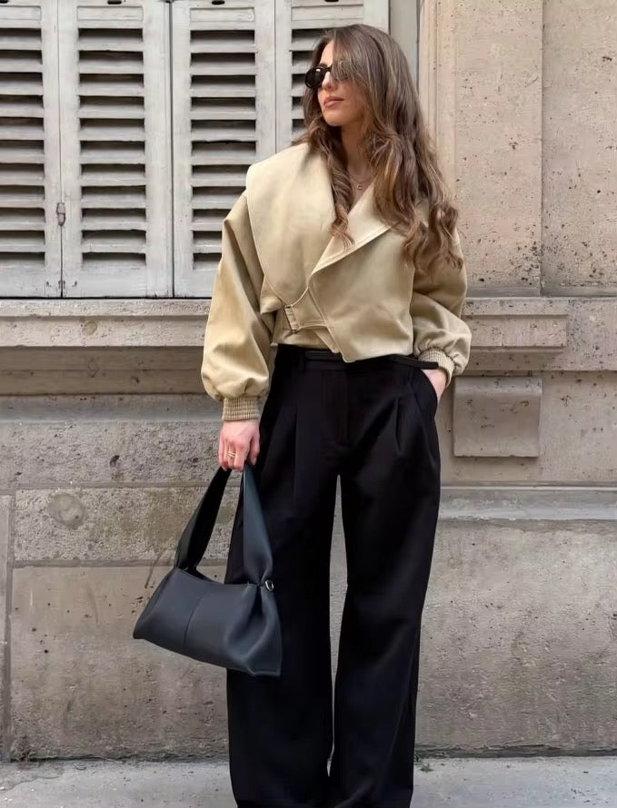 Cropped Wrap Jacke