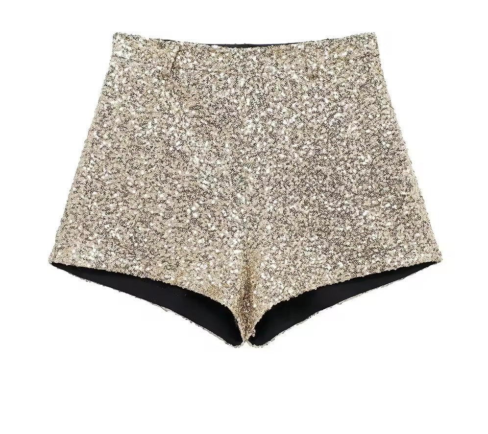 Glitzernde Pailletten-Shorts