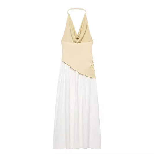 Maxikleid mit Wasserfallausschnitt