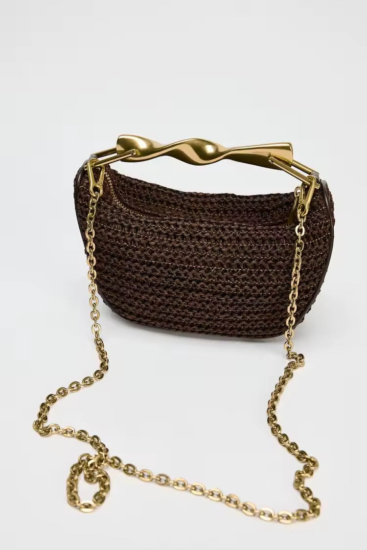 Luxuriöse Handtasche mit geflochtener Struktur