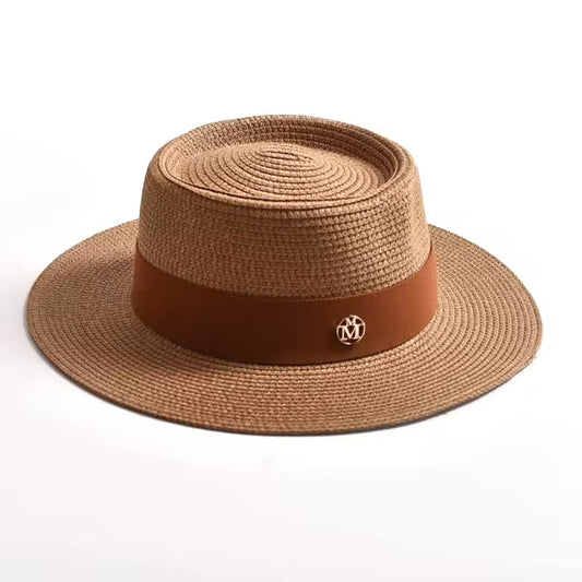 Eleganter Boater-Hut aus Stroh