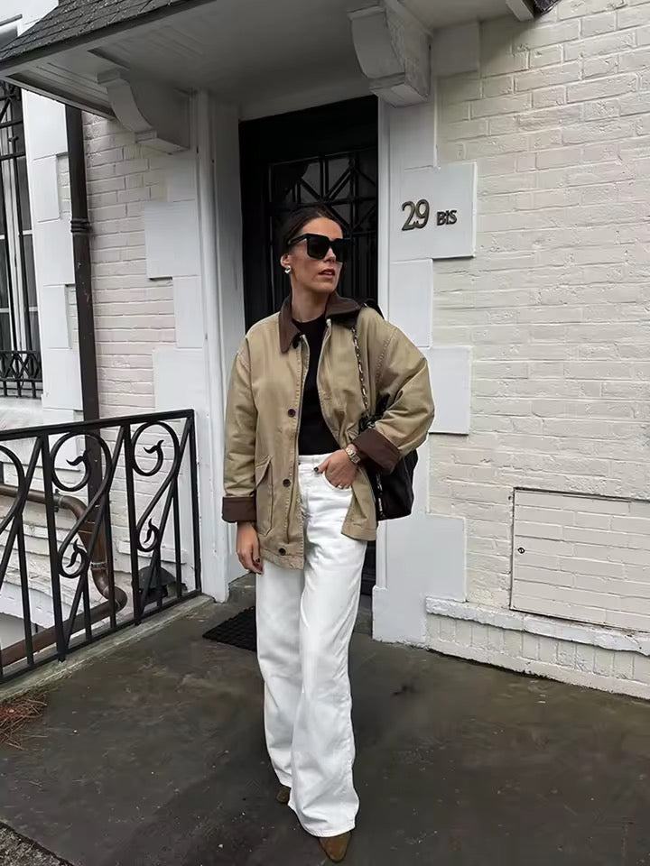 Jacke mit Cordkragen