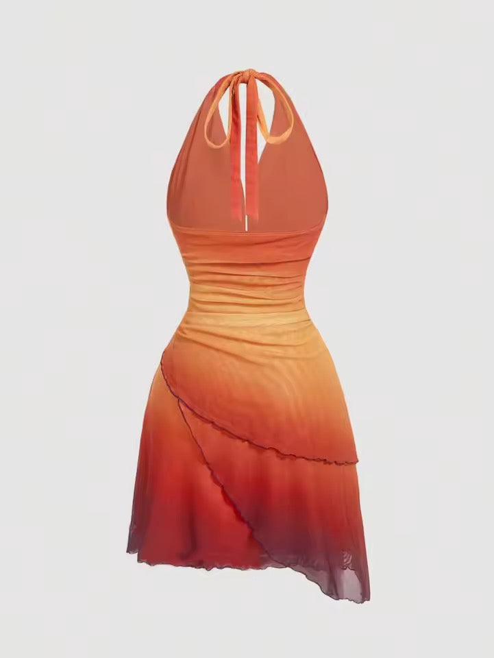 Sunset Glow Cut-Out Kleid