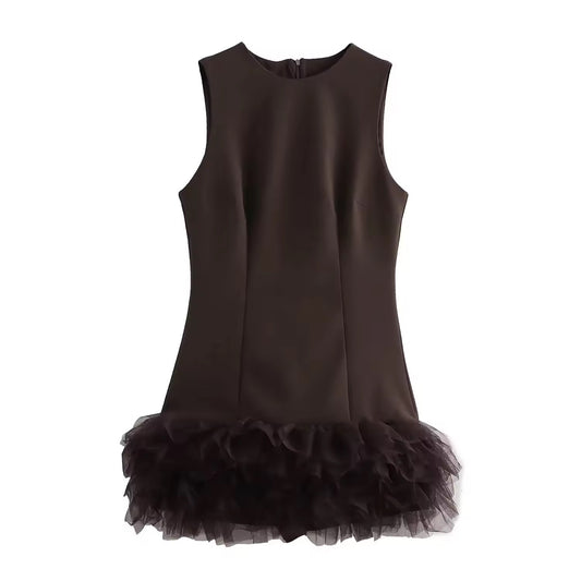 Robe de cocktail élégante avec détails en tulle
