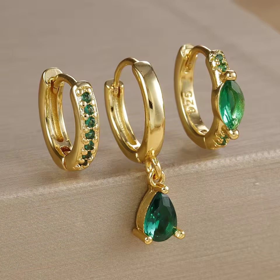 Edelstahl Creolen mit Zirkonia