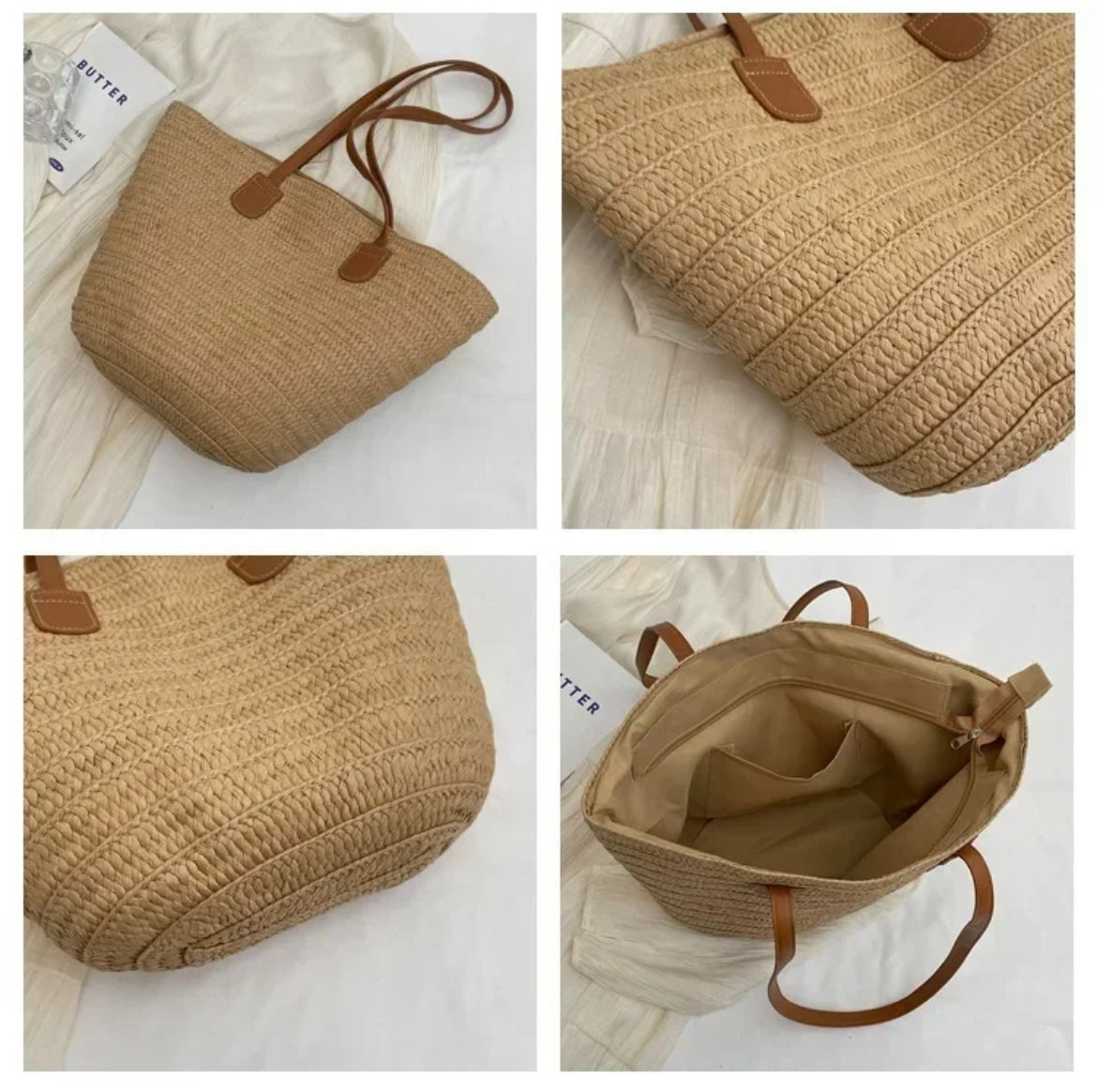 Strandtasche aus Stroh