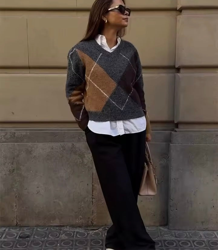 Pullover mit Rautenmuster