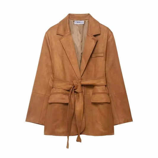 Damen Blazerjacke mit Bindegürtel