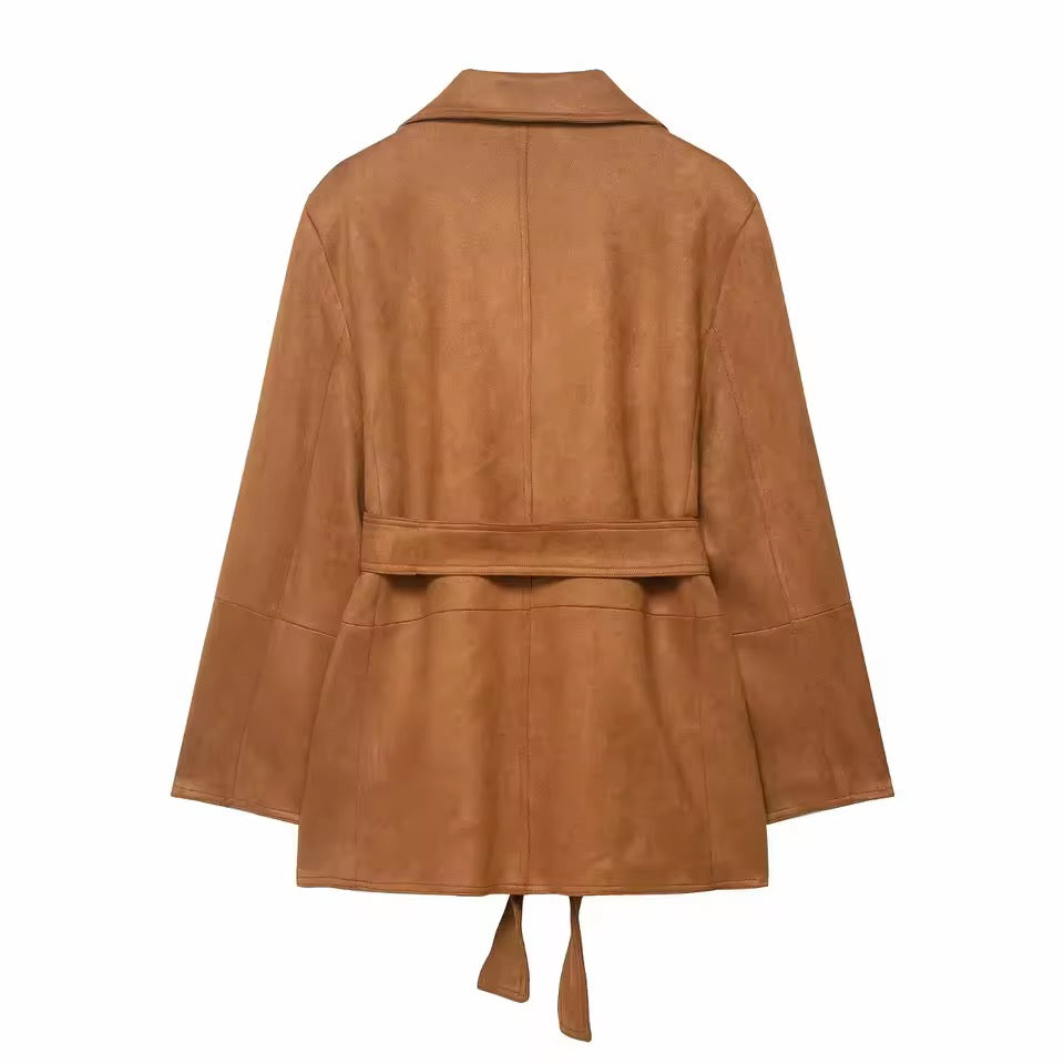 Damen Blazerjacke mit Bindegürtel