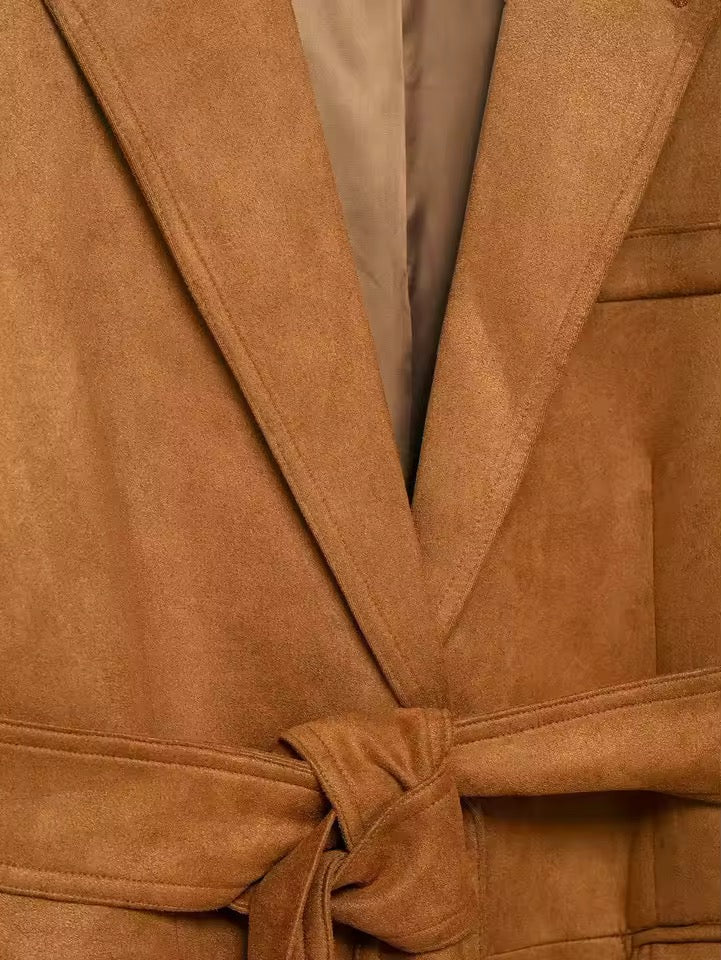 Damen Blazerjacke mit Bindegürtel