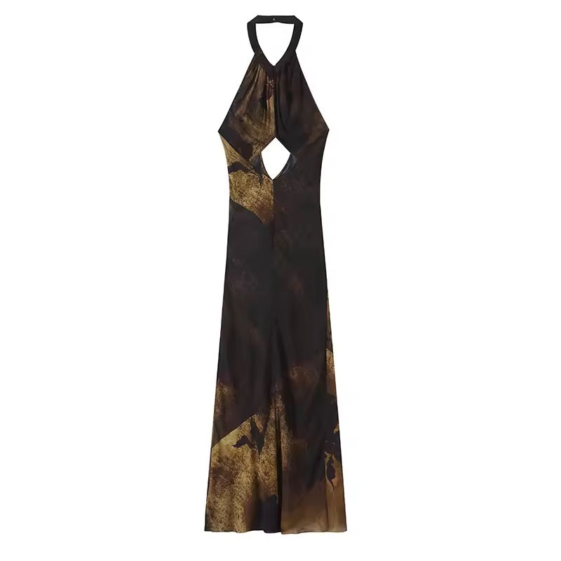 Noir Éclipse – Cut-Out Maxi-Kleid