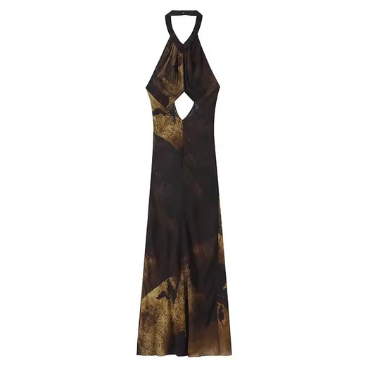 Noir Éclipse – Cut-Out Maxi-Kleid